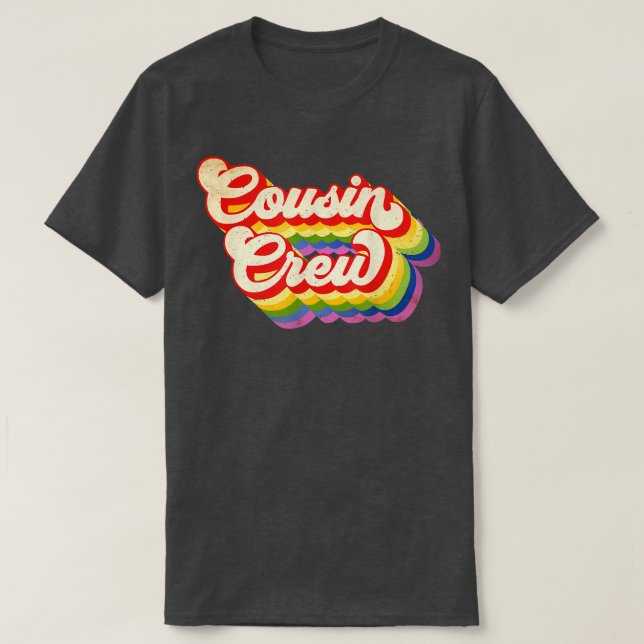 T-shirt Couleur arc-en-ciel de l'équipage Cousin pour garç (Design devant)