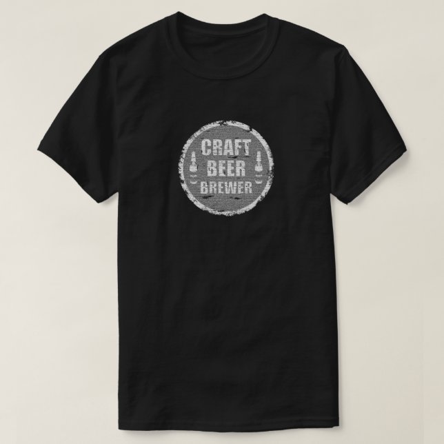T-shirt Couleur Brasseur-Affligée par bière de métier (Design devant)