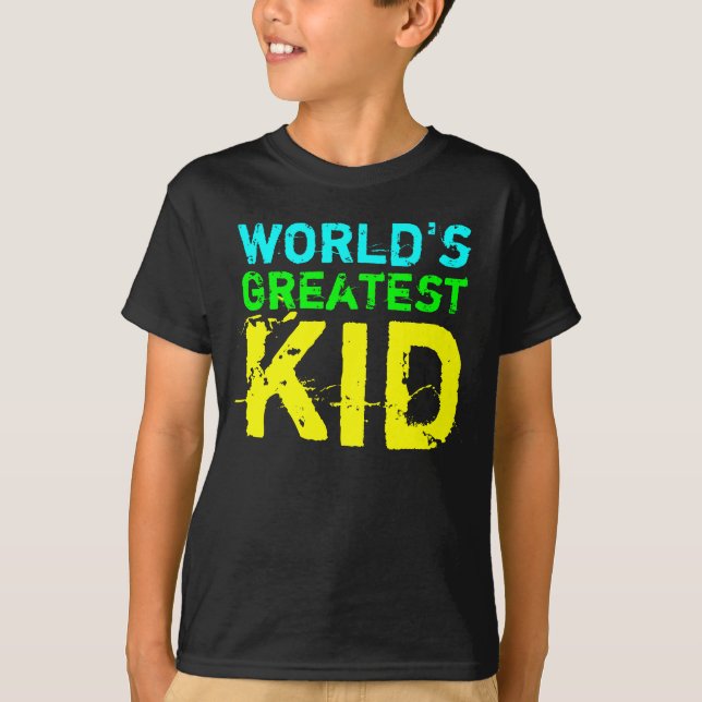 T-shirt Couleur brillante Le plus grand enfant du monde (Devant)