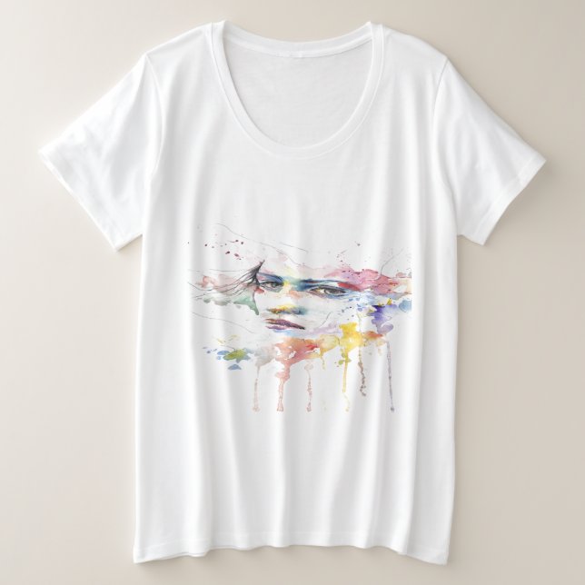 T-shirt couleur dame goutte-à-goutte (Design devant)
