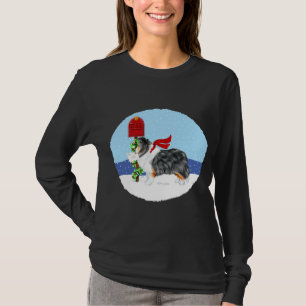 T-shirt Couleur de courrier de Noël de Sheltie tri