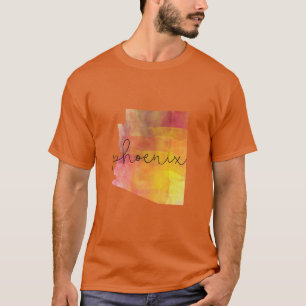 T-shirt Couleur de coutume de Phoenix Arizona d'aquarelle