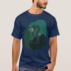 T-shirt Couleur de dessin minimaliste de la ligne de poter