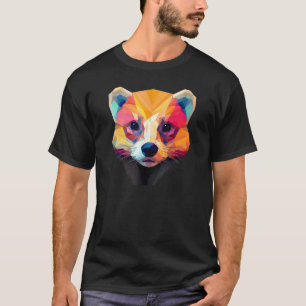 T-shirt Couleur de l'animal mignon Ferret géométrique 3