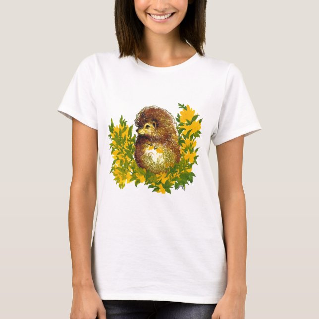 T-shirt Couleur de l'eau du printemps du hérisson mignon (Devant)
