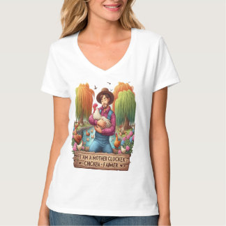 T-shirt Couleur de l'eau Mère Clucker Poulet Agricole