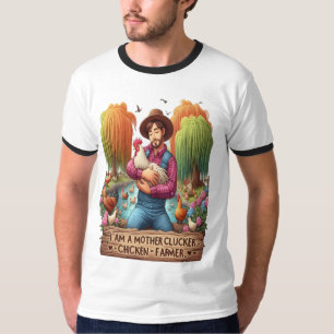 T-shirt Couleur de l'eau Mère Clucker Poulet Agricole