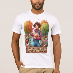 T-shirt Couleur de l'eau Mère Clucker Poulet Agricole