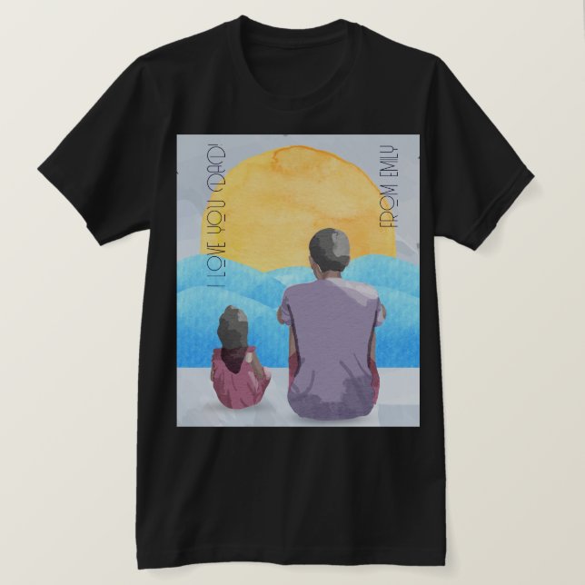 T-shirt Couleur de l'eau Vue mer pour papa (Design devant)