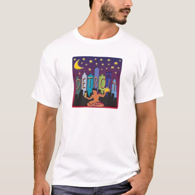 T-shirt Couleur de méga d'horizon de Detroit (Devant)