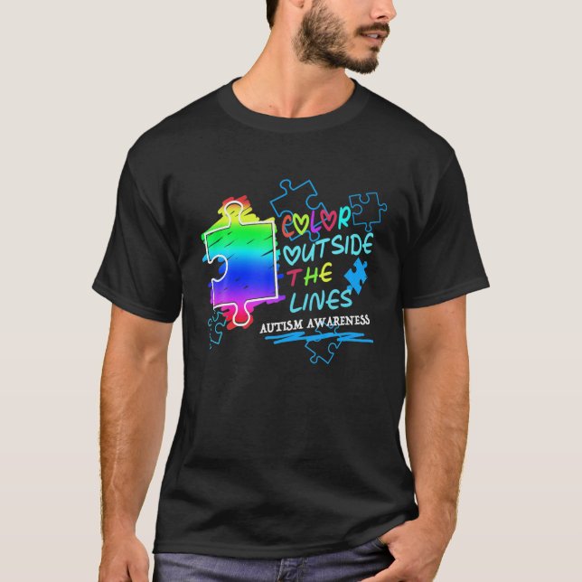 T-shirt Couleur De sensibilisation sur l'autisme À L'Extér (Devant)