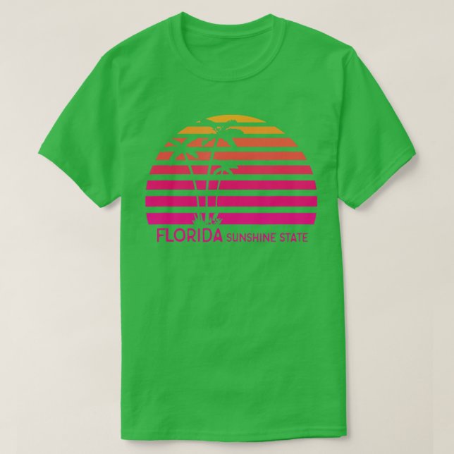 T-shirt Couleur de soleil rétro Floride (Design devant)