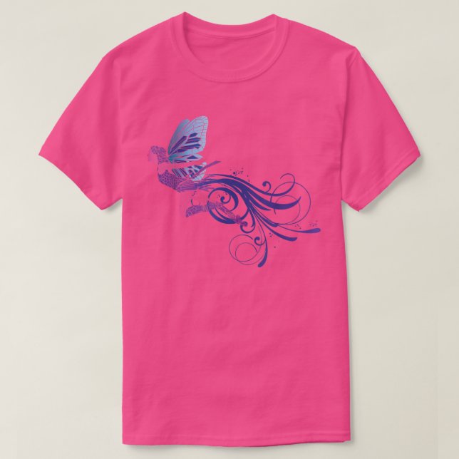 T-shirt Couleur de vol féeBleu pourpre lié T (Design devant)
