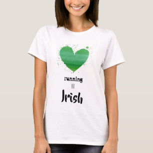 T-shirt *~* Couleur d'eau coureur Fitness Coeur irlandais
