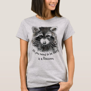 T-shirt Couleur d'eau douce Raccoon Choisissez Happy Inspi