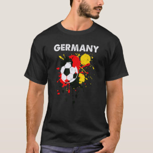 T-shirt Couleur d'eau vintage Allemagne Drapeau Football F