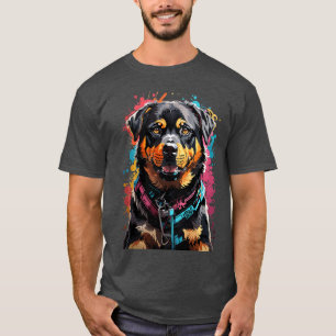 T-shirt Couleur d'éclaboussure Rottweiler