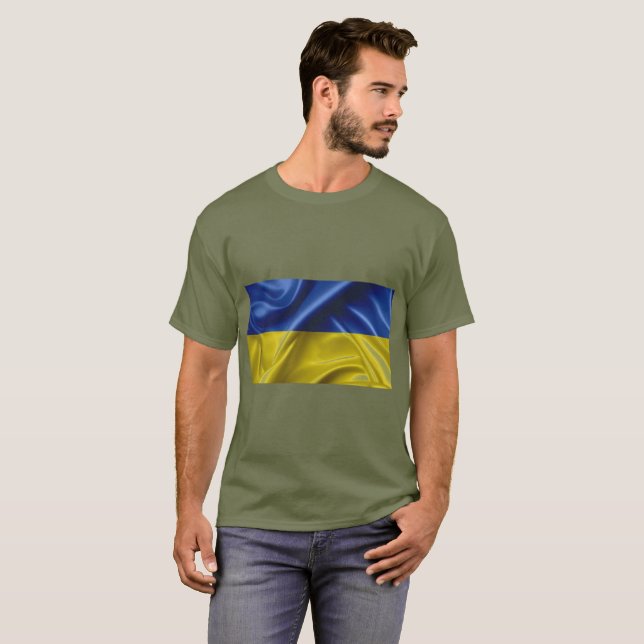 T-shirt couleur drapeau ukrainien (Devant entier)