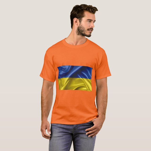 T-shirt couleur drapeau ukrainien (Devant entier)