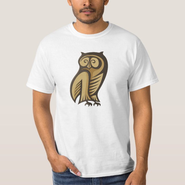T-shirt Couleur du symbole de hibou (Devant)