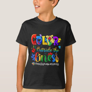 T-shirt Couleur en dehors des lignes de sensibilisation à