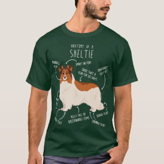 T-shirt Couleur en tête blanc étagère Shetland Sheepdog An