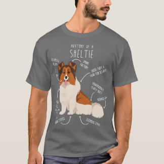 T-shirt Couleur en tête blanc étagère Shetland Sheepdog An
