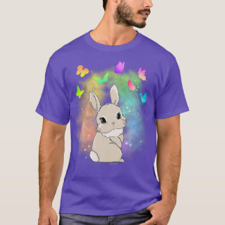 T-shirt Couleur et Papillon de lapin mignonne poussière ma