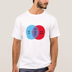 T-shirt Couleur et texte personnalisés Diagramme de Venn