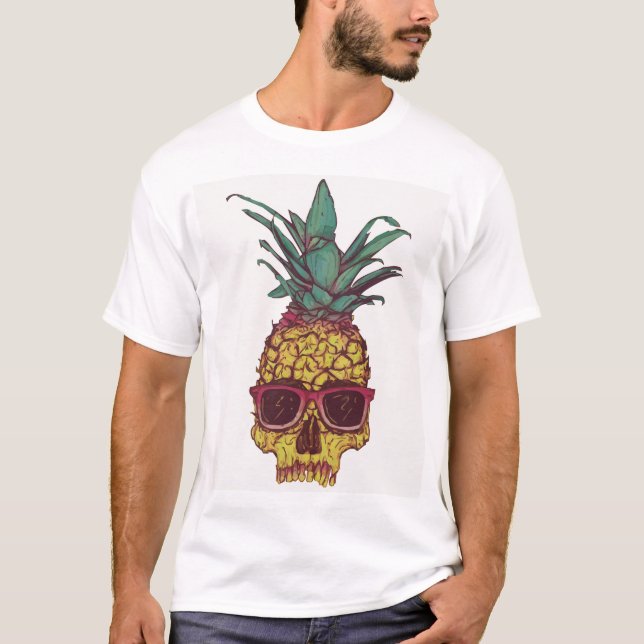 T-shirt Couleur faite sur commande punk d'ananas génial (Devant)