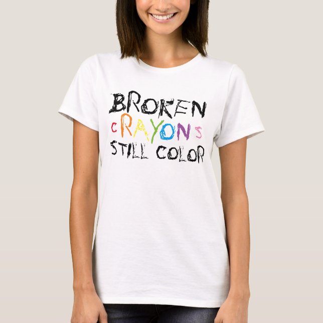 T-shirt couleur fixe Crayons cassés (Devant)