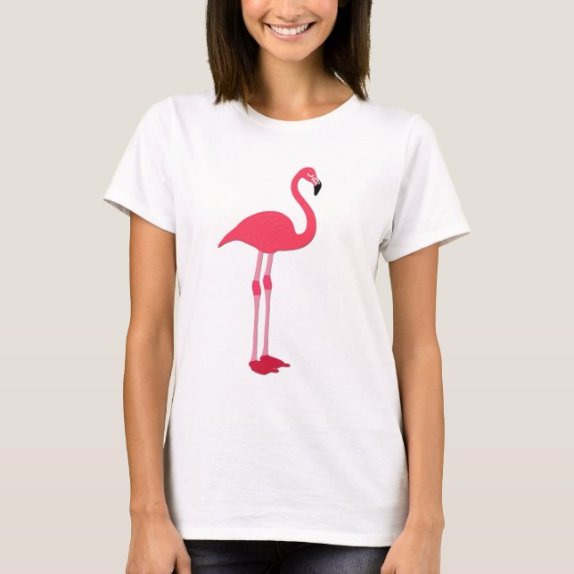T-shirt couleur Flamant rose rose féminin (Devant)