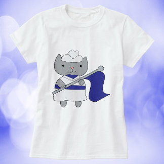 T-shirt Couleur Garde Cat Bleu Blanc