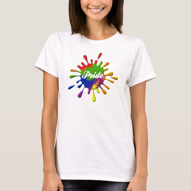 T-shirt Couleur gay pride arc-en-ciel (Devant)