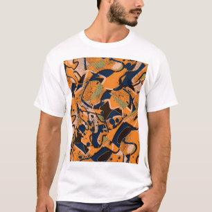 T-shirt Couleur géométrique vintage fond transparent.