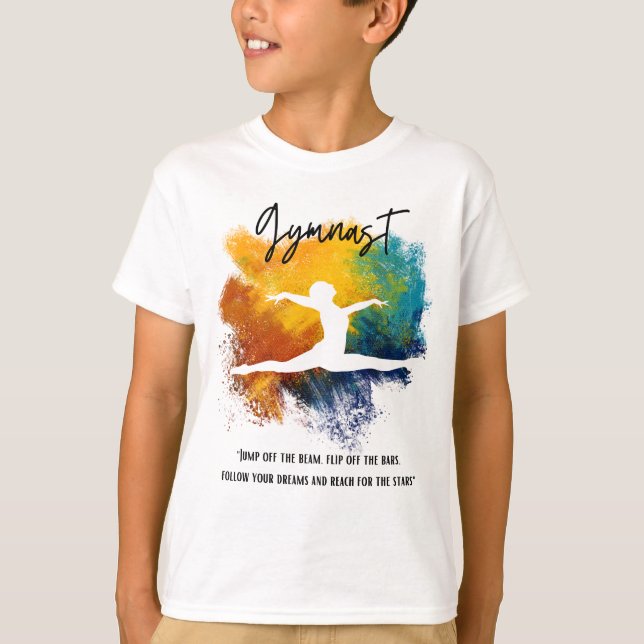 T-shirt couleur gymnastique avec devis (Devant)
