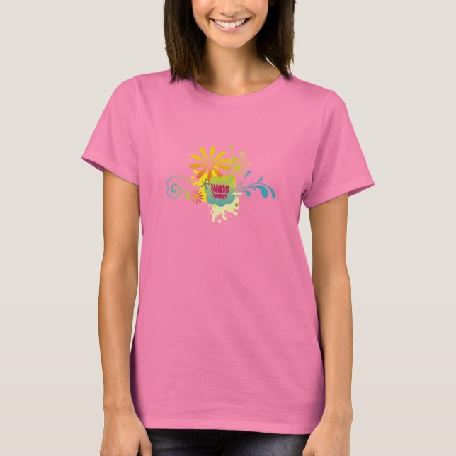 T-shirt Couleur Lotus Flower Burn (Devant)