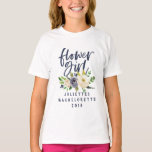 T-shirt couleur marine florale<br><div class="desc">Fleur florale marine fille bachelorette nuptiale douche aquarelle design. Le moyen de coordination parfait pour célébrer votre prochain mariage, ou t-shirt à porter tout en se préparant pour votre grand jour. Rendre votre vie plus facile avec ce cadeau mariage réfléchi pour votre ami, soeur, maman, tante, fille ou nièce. Montrez...</div>