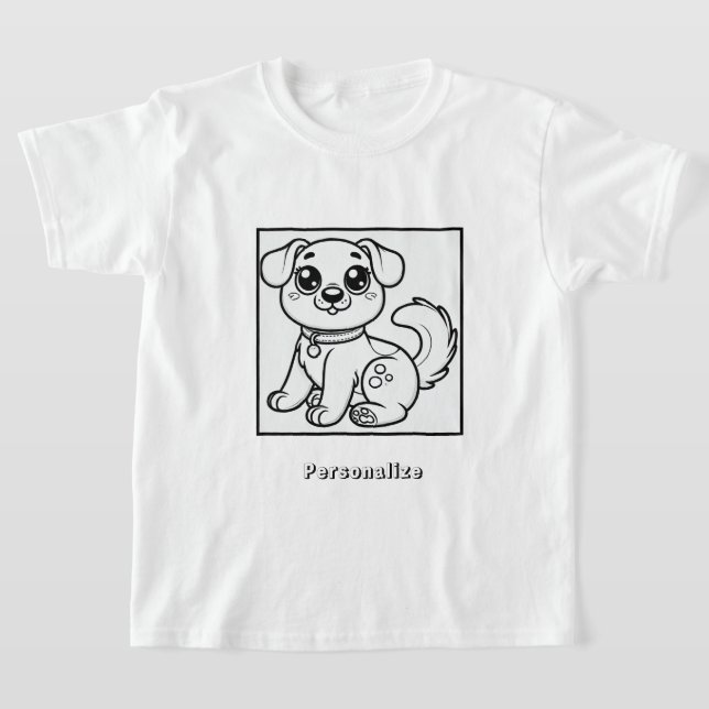 T-shirt Couleur mignon chien personnalisé (Poser)