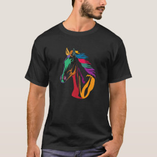 T-shirt Couleur Mignonne Amour Cheval Tête Pour Hommes Fem