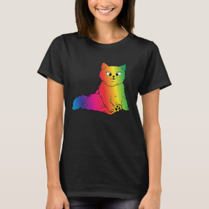 T-shirt Couleur mignonne arc-en-ciel Kitten Rave Cat vêtem