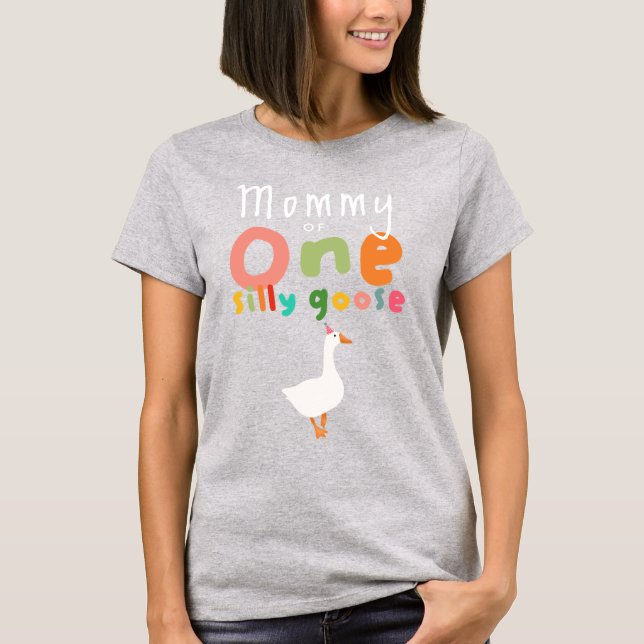 T-shirt Couleur mignonne One Silly Goose 1er Anniversaire  (Devant)