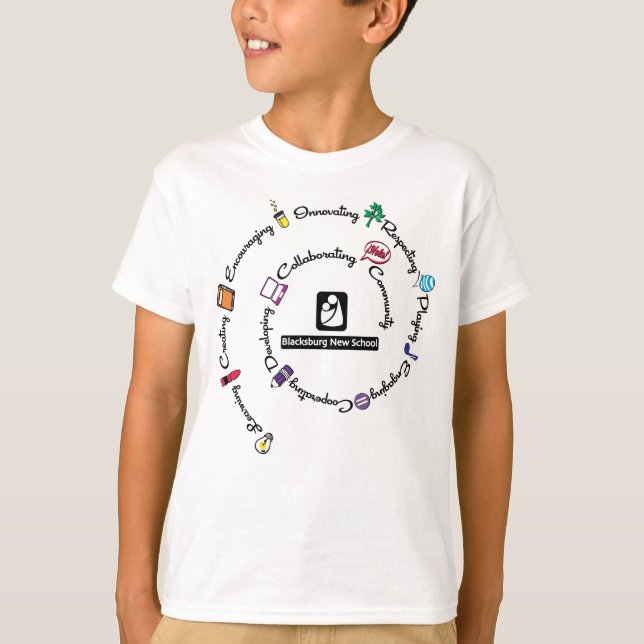 T-shirt couleur nouvelle école de Blacksburg - Jeu (Devant)