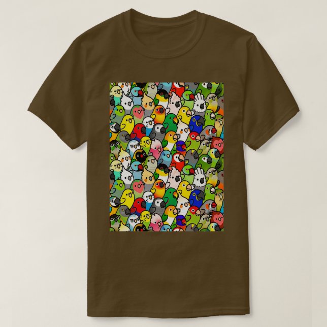 T-shirt Couleur Perroquets Et Perruques (Design devant)