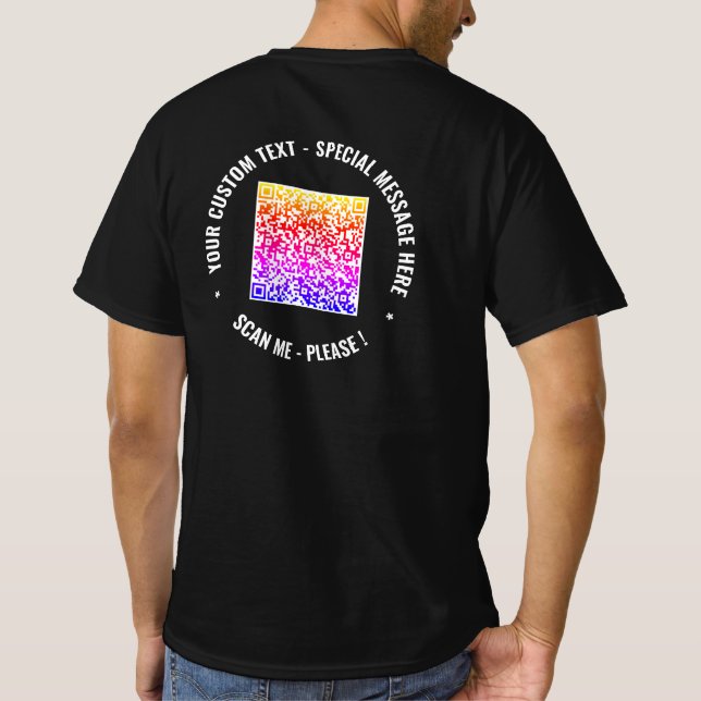 T-shirt Couleur QR Code texte personnalisé Votre Modèle T- (Dos)