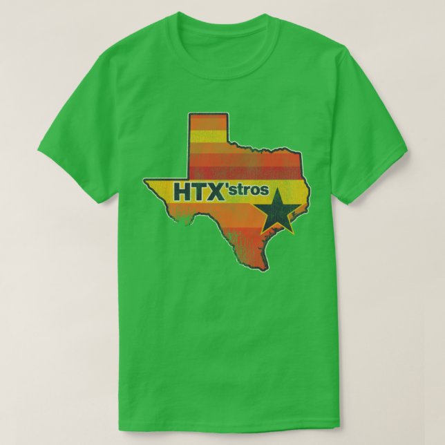 T-shirt Couleur rétro de baseball HTXstros (Design devant)