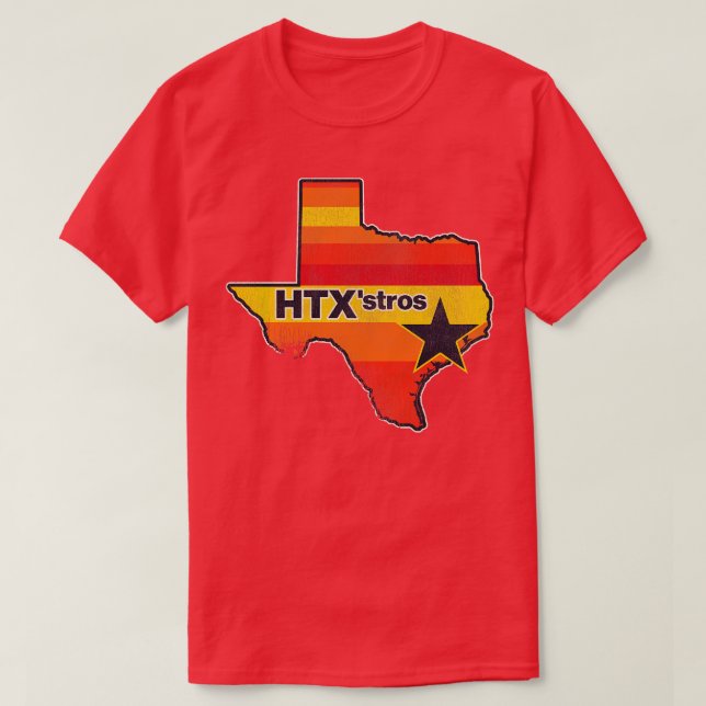 T-shirt Couleur rétro de baseball HTXstros (Design devant)