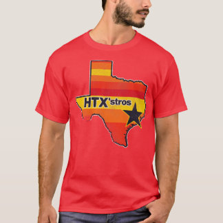 T-shirt Couleur rétro de baseball HTXstros