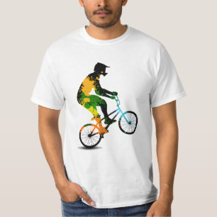 T-shirt Couleur Retro Grunge Vélo Rider