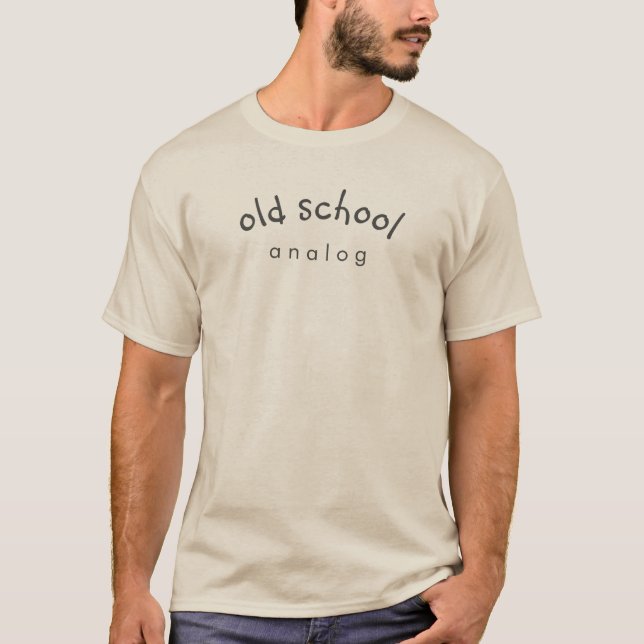 T-Shirt couleur sable analogique Old School (Devant)